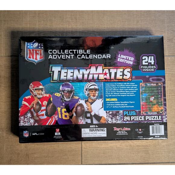 NFL TeenyMates Collectible AdventCalendar LimitedEdition 24 Figures + Puzzle NEW - Picture 2 of 2